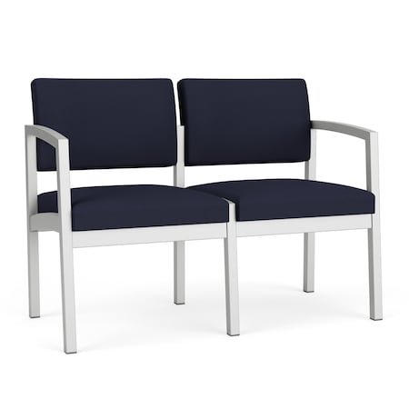 Lesro Navy/Midnight Seat, 2 Seat Sofa, 43.5 W 24.5 L 32 H, Open House Solid Color Fabric Seat LS2101